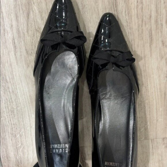 Stuart Weitzman black patent leather 9.5 point toe shoes - Picture 13 of 13